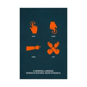 Crane hand signals posters showing standard lifting and rigging communication gestures
