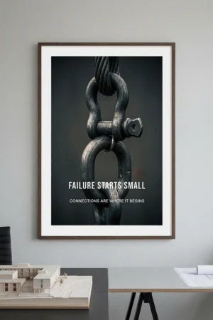 crane connection safety poster pdf showing chain link failure point