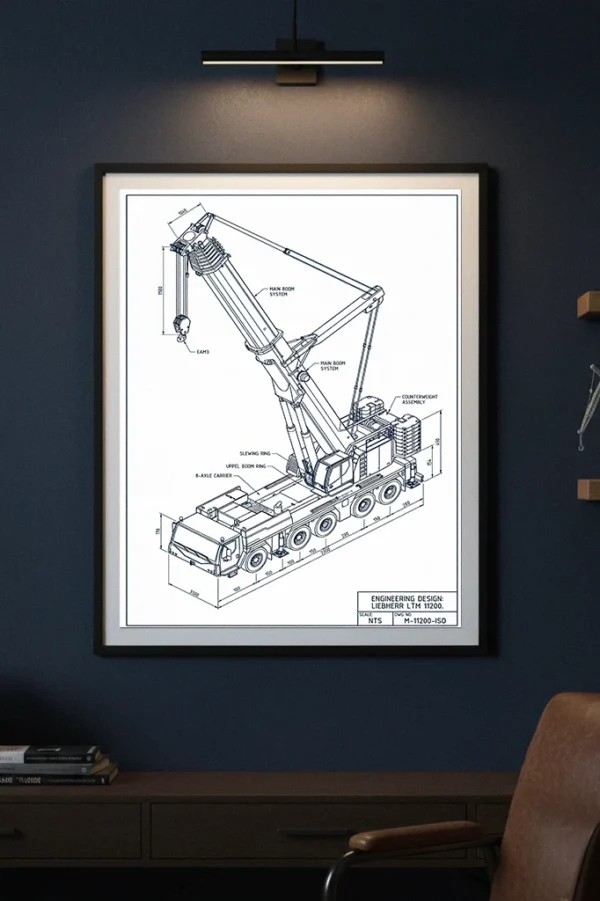 Crane Diagram Poster for Engineering & Lifting Operations ...