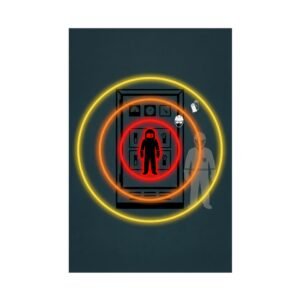 Arc flash safety boundaries poster showing color-coded rings for Limited, Restricted, and Arc Flash approach limits.