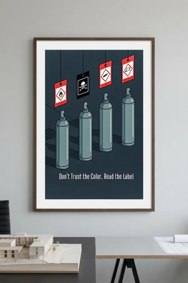 Compressed Gas Cylinder Identification Poster | GHS Safety Poster ...