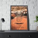 V-Twin Motorcycle Engine Framed Poster — 'Road Warrior Memory' Vintage Bike Wall Art - Image 12