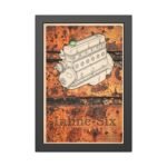 Inline-Six Engine Framed Poster — Vintage Industrial Automotive Wall Art