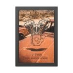 V-Twin Motorcycle Engine Framed Poster — 'Road Warrior Memory' Vintage Bike Wall Art