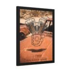 V-Twin Motorcycle Engine Framed Poster — 'Road Warrior Memory' Vintage Bike Wall Art - Image 6