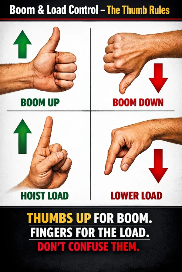 Boom Up and Hoist Load Hand Signals Poster – industrialsafetyart.com