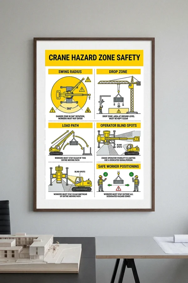 Crane Hazard Zone Safety Poster – Swing Radius, Drop Zone & Load Path ...