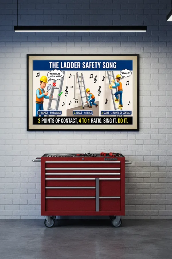 Ladder Training Sign Ladder Safety Training Poster – industrialsafetyart.com